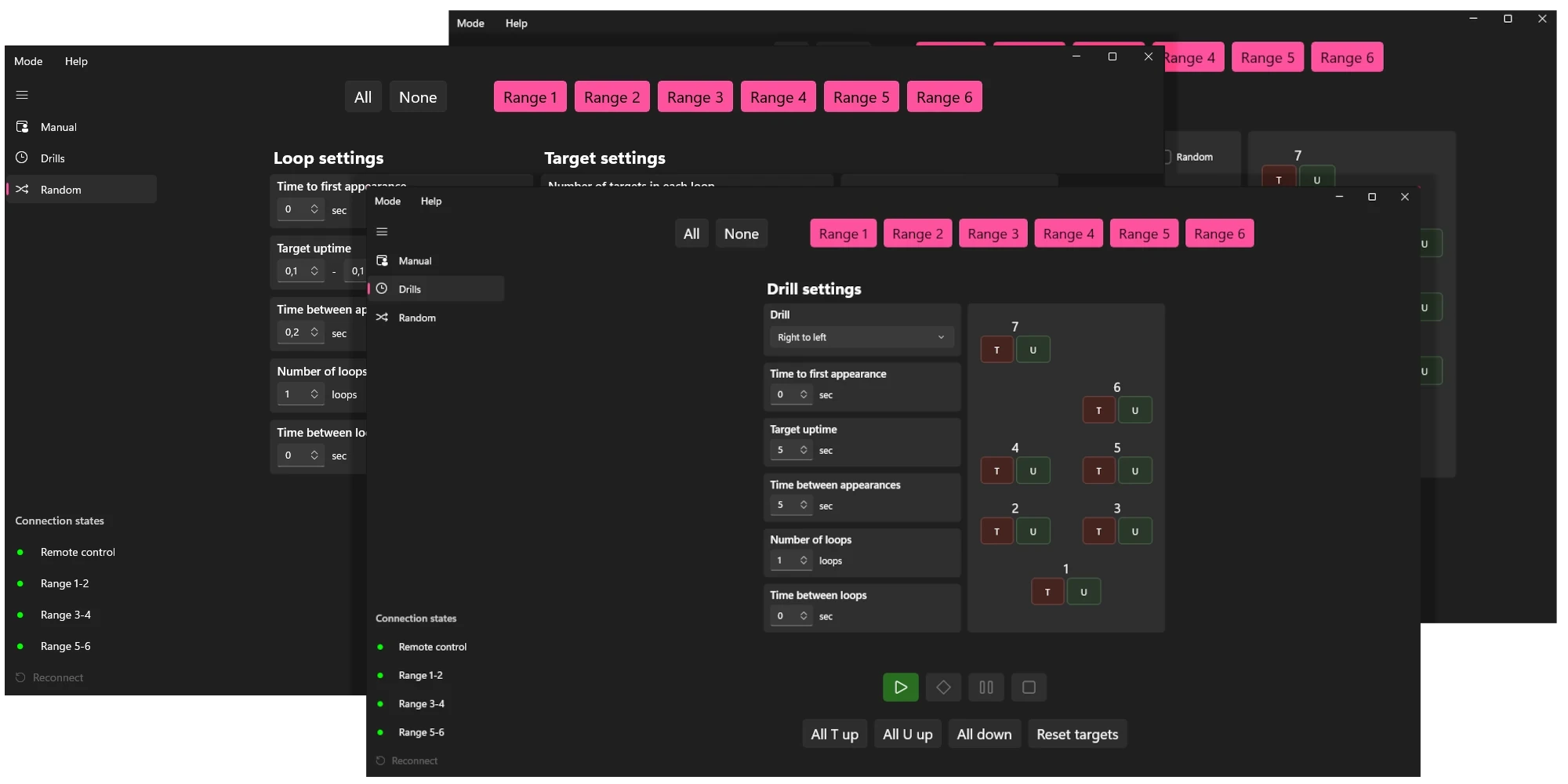 Layered interfaces for the different modes.